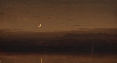 River Scene by Moonlight