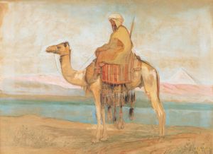 John Frederick Lewis, RA, POWS (British, 1804-1876), and studio Study of a Bedouin and camel