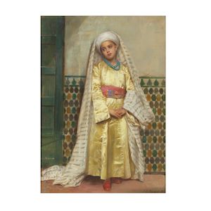 John Bagnold Burgess, RA (British, 1830-1897) A young girl in Eastern dress