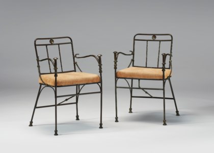 Diego Giacometti, La paire de fauteuils pommeaux de canne
