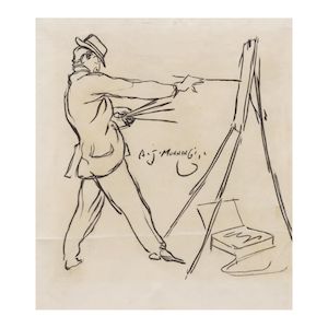 Sir Alfred James Munnings, PRA, RWS (British, 1878-1959) The artist at work