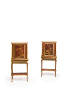 SECRETAIRE ET SEMAINIER FORMANT PAIRE D'EPOQUE LOUIS XVI, ESTAMPILLE DE MARTIN CARLIN, VERS 1780