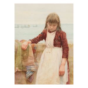 Walter Langley, RI (British, 1852-1922) Newlyn fishergirl