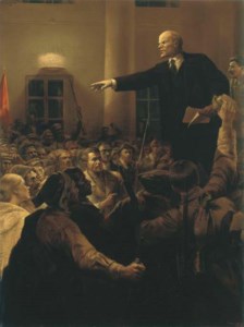 Lenin Proclaims the Victory of the Revolution (After First Version by V. Serov)