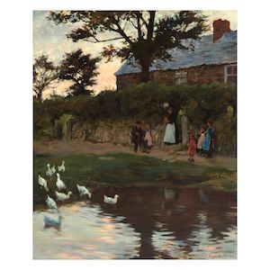 Stanhope Alexander Forbes, RA (British, 1857-1947) Sunday afternoon by the duck pond