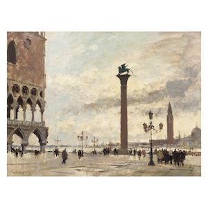 Edward Seago, RWS, RBA (British, 1910-1974) The Lion of St. Mark - Venice