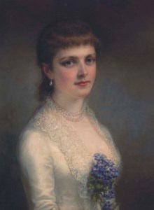 Portrait of a lady in a white dress, said to be Emily Astor