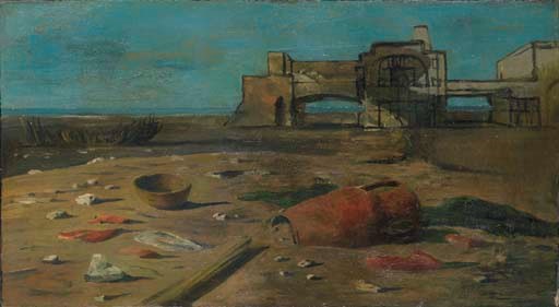 Débris antique dans un paysage