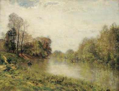 La Marne à Charenton, Le pêcheur