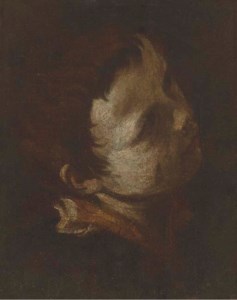 Head of young boy, looking up and to the right