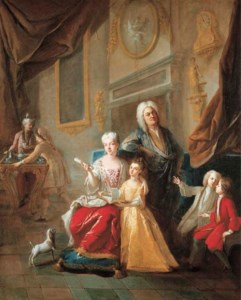 Portrait of a family in an interior