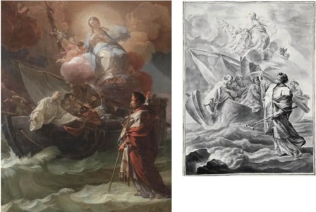 Saint Nicholas of Bari miraculously saving the victims of a shipwreck