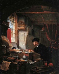 An alchemist in his study