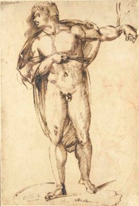 Saint Sebastian, with a study of a bearded figure, three-quarter-length
