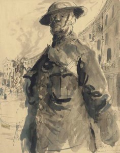 Air raid warden at Park Crescent in September