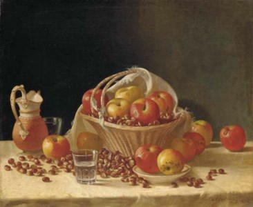 Still Life with Apples, a Basket and Chestnuts