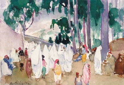 Women's visiting day at the cemetery, beggars lined up outside