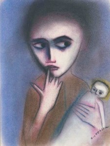 Young girl with doll