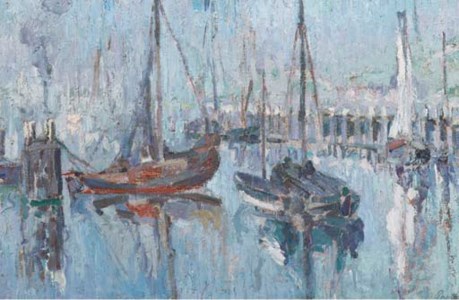 Sailing boats in a Dutch harbour
