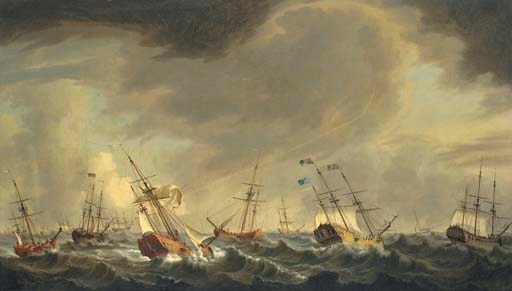 The flotilla carrying Princess Charlotte to England for her marriage to King George III, 1761