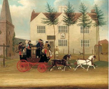 The Guildford to London coach passing before an inn