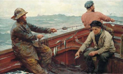 Hauling the pilchard nets