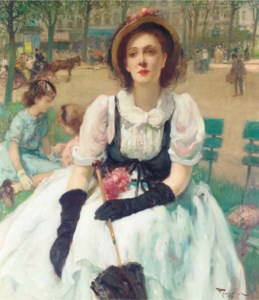 Femme élégante au parc, Paris