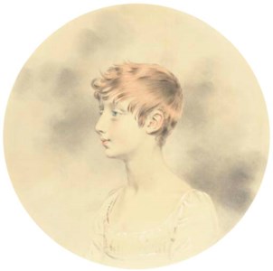Portrait of Emily Adolphus, aged eleven, bust-length