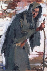 Old Woman with Walking Stick