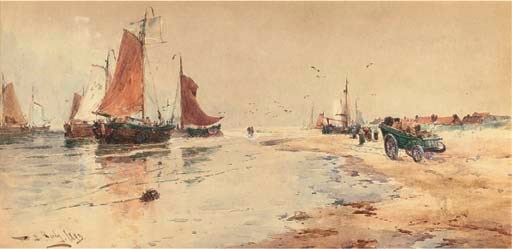 Waiting for the catch on the beach at Scheveningen