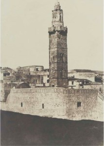 Jérusalem: Minaret de la Rue du Patriarche; Minaret de l'Ancienne Mosqée d'Abd-Es-Samed, 1854