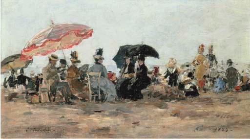 Eugène Boudin, Scène de plage aux environs de Trouville