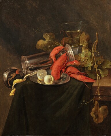 A Still Life of Lobsters and lemons | Nature morte au homard et aux citrons