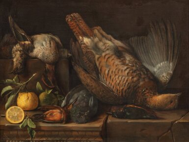 Still Life with Fruit and Birds | Nature morte aux bigarades et aux oiseaux