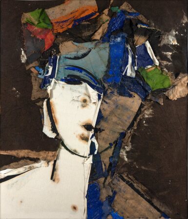Retrato con sombrero de colores