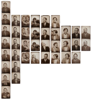 Photo Booth Portraits of André Breton, Max Ernst, Paul Eluard, Suzanne Muzard, and others