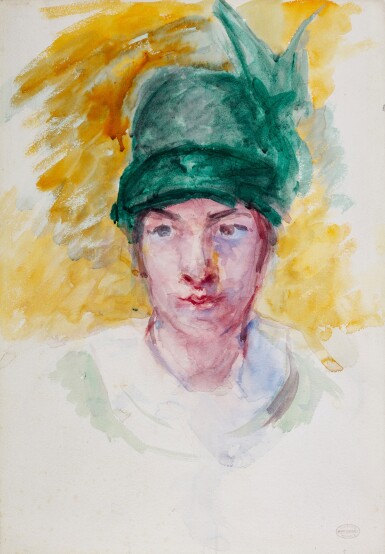 Sketch for 'Young Woman in a Small Winged Hat Holding a Cat' 