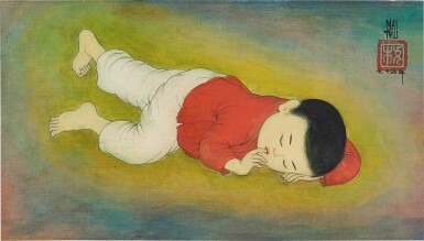 Mai Trung Thu 枚中栨 （梅忠恕）| Enfant couché, veste rouge 熟睡的紅衣孩童