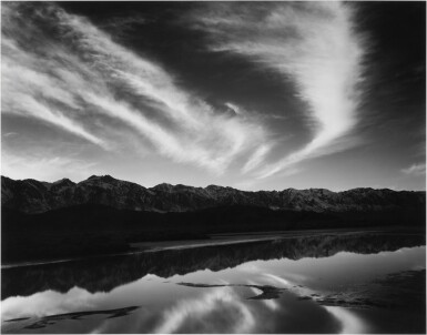 ‘Evening Clouds and Pool, East Side of the Sierra Nevada from the Owens Valley, California’