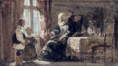 The Remonstrance: An old woman admonishing two children