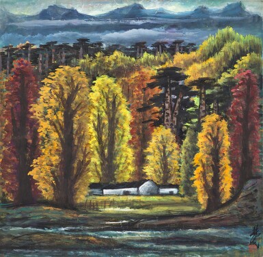 Lin Fengmian 林風眠, Lin Fengmian  林風眠  | Autumn Woods  秋林