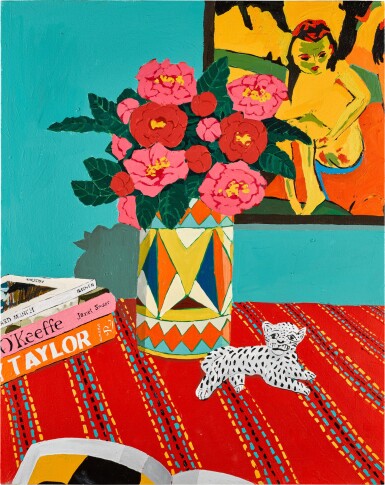 Hilary Pecis, Camellias and Leopard     