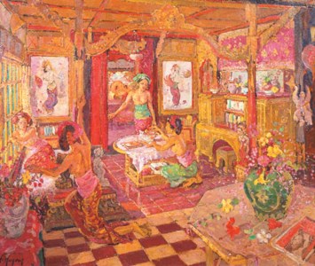 Adrien-Jean Le Mayeur, Balinese interior with women