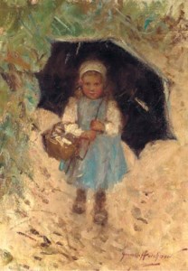 A girl with an umbrella