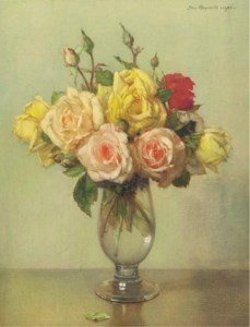 Roses in a glass vase