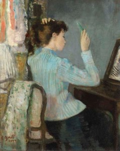 Eugènie devant la coiffeuse