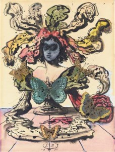 Portrait of Woman with Butterflies