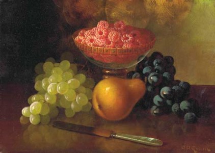 Still Life with Raspberries, Grapes and Pear