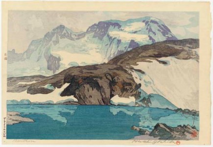 Buraitohorun-zan/Breithorn , 1925 Rugano-machi/Lugano , 1925 Hirosaki-jo/Hirosaki Castle , from the series Sakura hachidai (Eight views of cherry blossoms), 1935