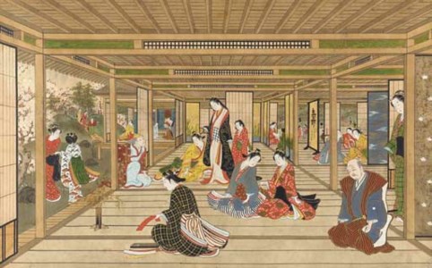 Perspective view of amusements in an interior
